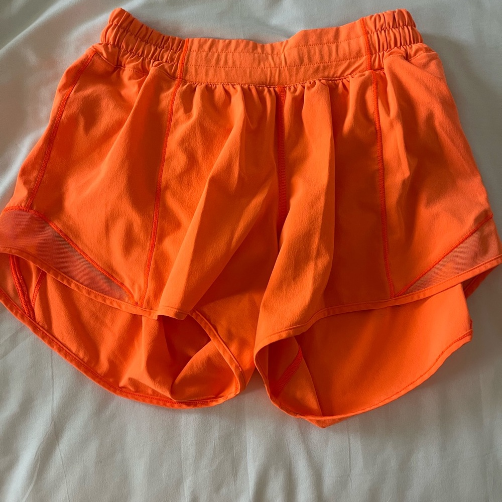 Lululemon Athletica Orange Athletic Shorts Lightweight Moisture-Wicking